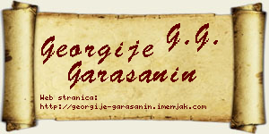 Georgije Garašanin vizit kartica